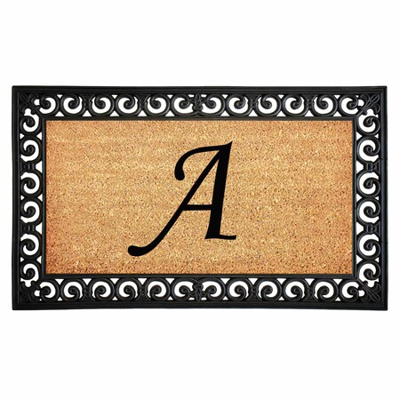 Calloway Mills Monogram Door Mat, Black, Natural, 24 in W x 36 in L 104132436A